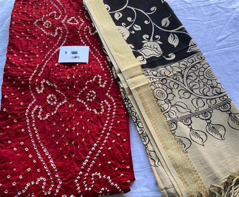 Bandhej Cotton Kurta with Hand Painted Kalamkari Cotton Dupatta – RKG ...