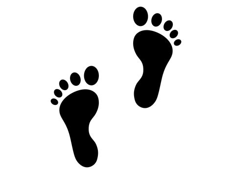 Footprints SVG, Bare Feet Silhouette, Human Feet Clipart, Foot Steps ...
