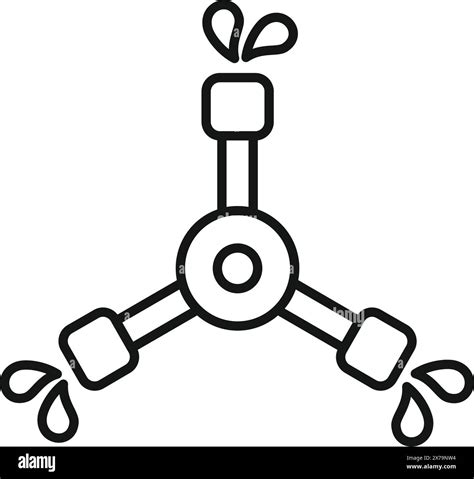 Vector icon illustration of a drip irrigation system, designed for easy use in agricultural ...