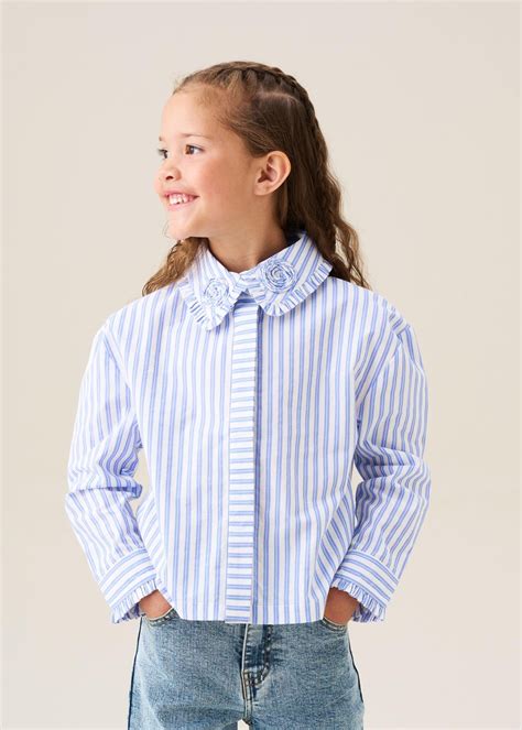 Angel & Rocket Girls Cotton Blue Striped Tops