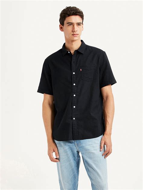 Men's Solid Black Slim Fit Oxford Shirt – Levis India Store