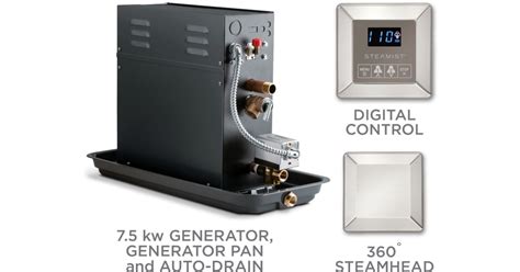 Steamist S7250GPADBN SM Plus Steam Shower Package with Square Steam ...