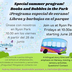 Books and Bubbles in the Park!, Ryon Park 800 W Ocean Ave Lompoc ...