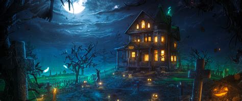 Scary Halloween Background Hd Halloween Pumpkin With Scary Forest