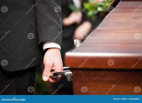 Coffin Bearer Carrying Casket at Funeral Stock Image - Image of people ...