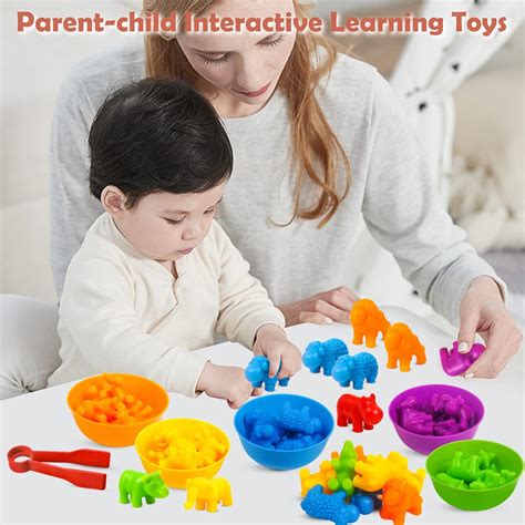 Buy Counting Animals Toys Matching Game with Sorting Bowls Preschool ...