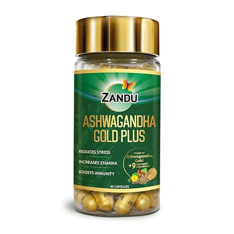 Buy Zandu Ashwagandha Gold Plus | Made with Gold, Ashwagandha, Safed ...