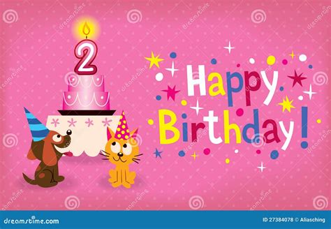 Happy Second Birthday stock vector. Illustration of birth - 27384078