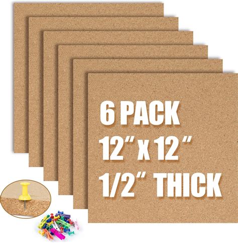 Amazon.com : Square Cork Bulletin Board Tiles - SVOPY 8Pack Extra Thick ...