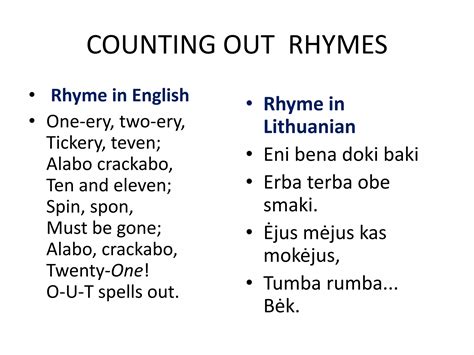 Lithuanian counting out rhymes | PPTX