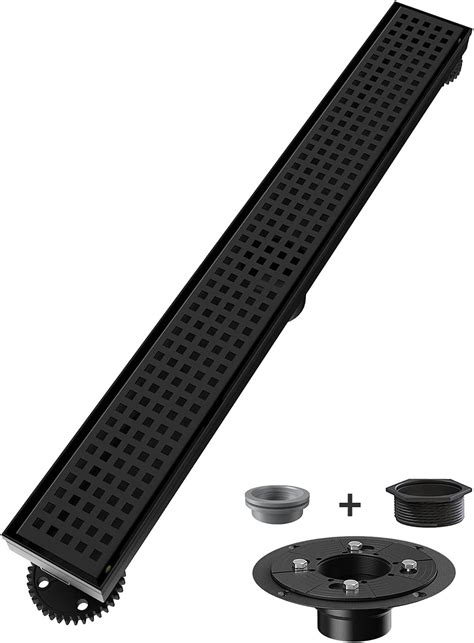 Buy USHOWER 24-Inch Square Pattern Grate Linear Shower Drain, 304 ...