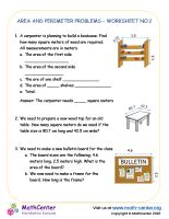 Area and perimeter problems no.1 | Worksheets | Math Center
