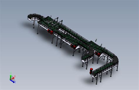 大型流水线输送线_SOLIDWORKS 2020_模型图纸下载 – 懒石网