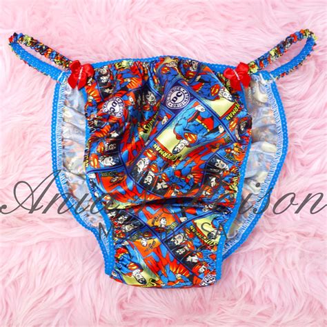Satin Mens SUPER MAN 100% polyester string bikini mens underwear ...