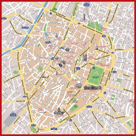 Brussels map print - Tourist map of Brussels printable (Belgium)