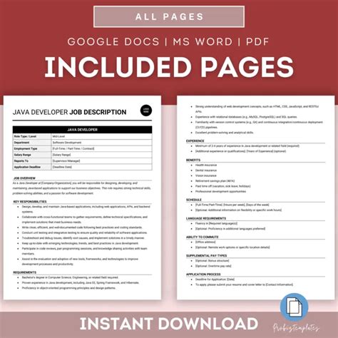 Image result for Java Developer Job Description Template