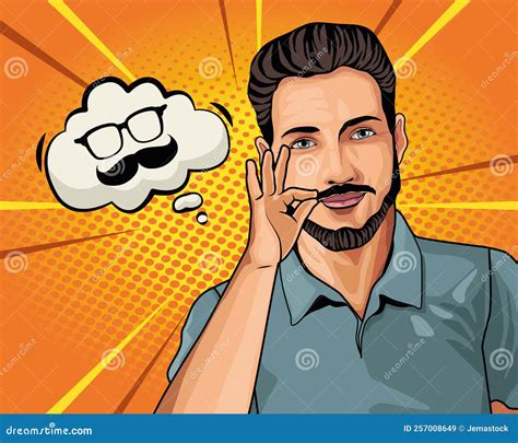 Man with Mustache and Eyeglasses Stock Vector - Illustration of speech ...