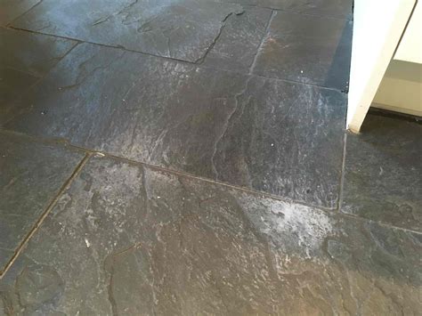 Problematic Black Slate Kitchen Floor Renovated in Charlwood near ...