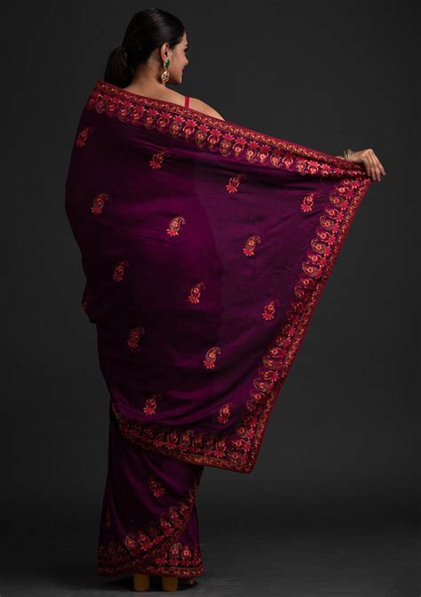 Wine Saree - Buy Wine Colour Saree Online At Best Prices – Koskii