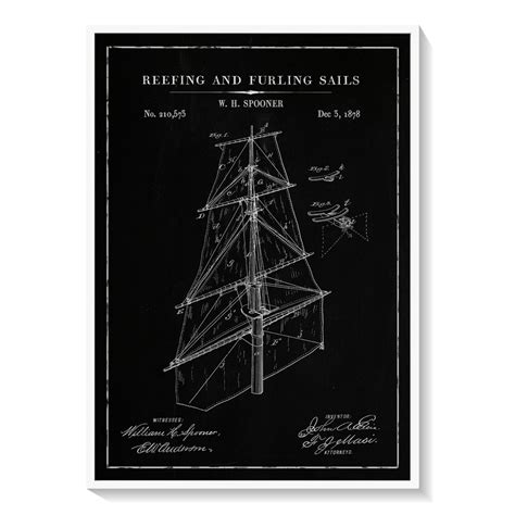 Chalk Reefing and Furling Sails: Buy Premium Framed Blueprints & Patent ...