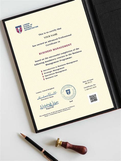 Advanced Professional Certificate in Business Management - London School of Business Administration