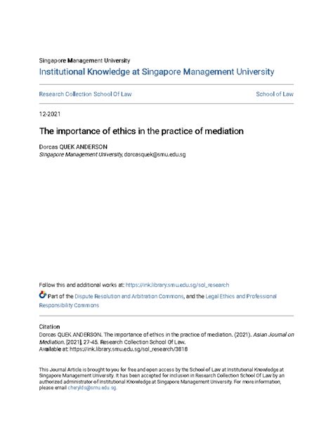 The importance of ethics in the practice of mediation - edu Follow this ...