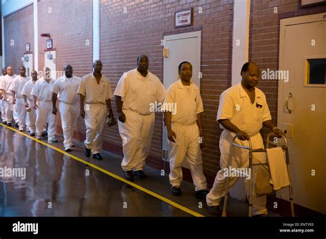Male inmates in the maximum-security Darrington Unit prison in Rosharon ...