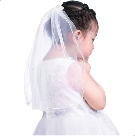 Buy First Communion Veils for Girls 15.7" Baby Toddler Baptism Holy ...