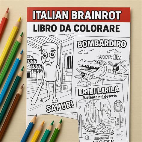Italian Brainrot Animals Coloring Pages