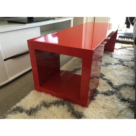 Ikea Modern Red Coffee Table - AptDeco