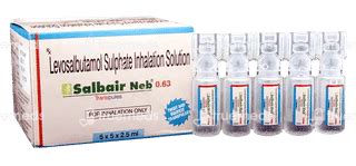 Salbair Neb 063 Mg Transpules 25 Ml Pack Of 5 - Uses, Side Effects ...