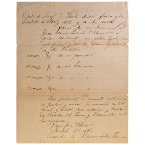 Manuscript Authorization, in Spanish, to Move Cattle in Texas Lista de ...