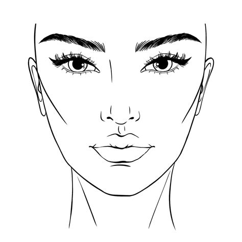 Premium Vector | Beautiful woman portrait Face chart Makeup Artist ...