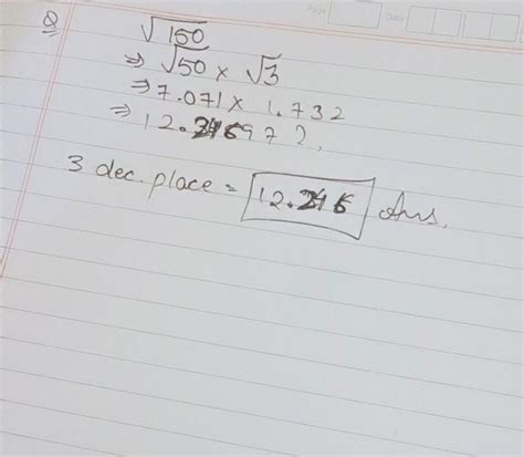 using square root table find the square root of 150 of the following ...