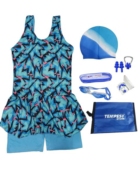 Buy TEMPEST Girls's Swimming Kit with 1 Printed Swimming Costume ...