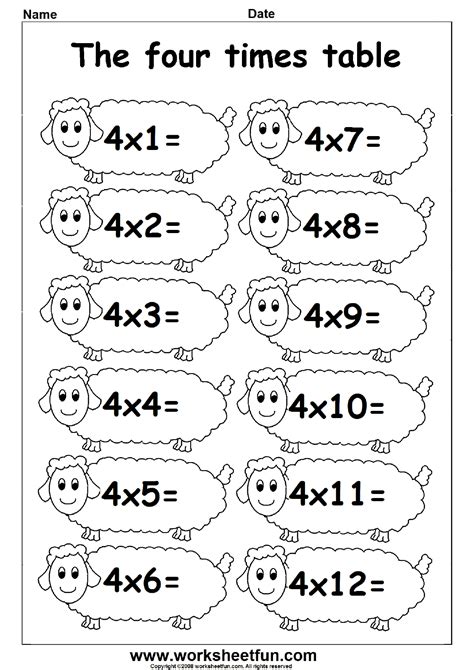 Fun Times Table Worksheets - 2, 3 & 4 Printable Multiplication ...
