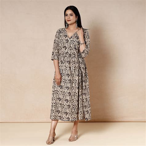 Kalamkari Block Printing Cotton Flared Dress