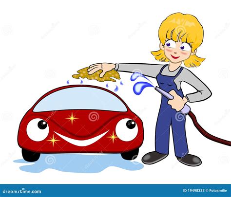 Person Washing Car Clipart