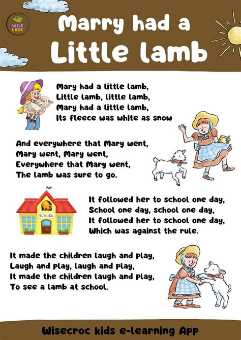 Mary Had a Little Lamb" is a traditional nursery rhyme that dates back ...