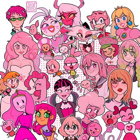 Pink Hair Cartoon Characters