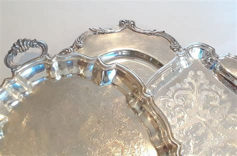 Silver-Plated Serving Trays in 2021 | Vintage serving trays, Silver ...