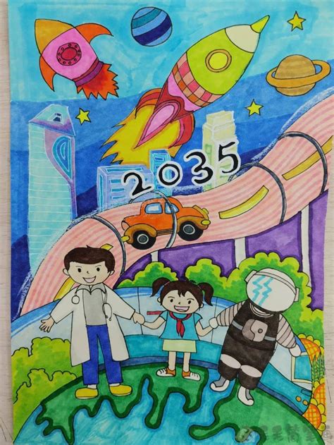 2035年的我绘画简单,2035年的我儿童画,我的2035绘画怎么画(第10页)_大山谷图库