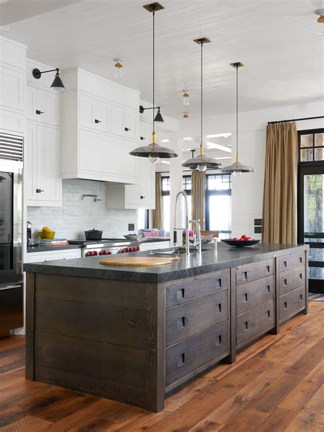 Black Kitchen Island With Brown Cabinets at Ella Hogarth blog