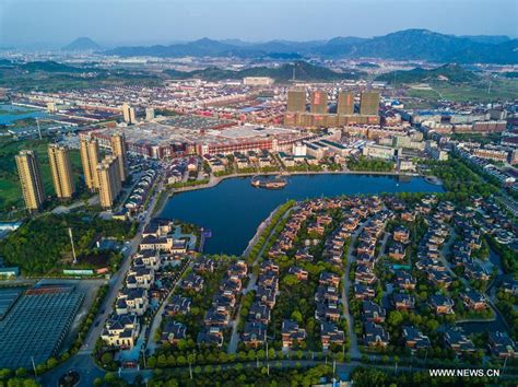 Aerial view of Huayuan Village in China