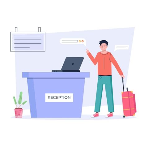 A man standing in front of a desk with a suitcase and a suitcase with a ...