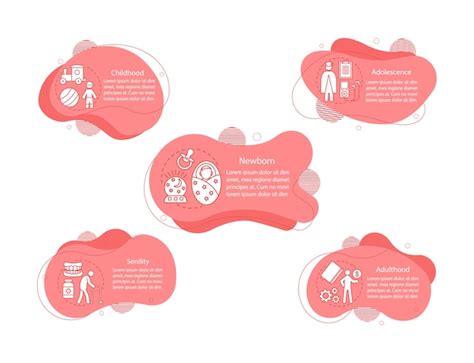 Human lifecycle stages concept illustrations. newborn, childhood ...