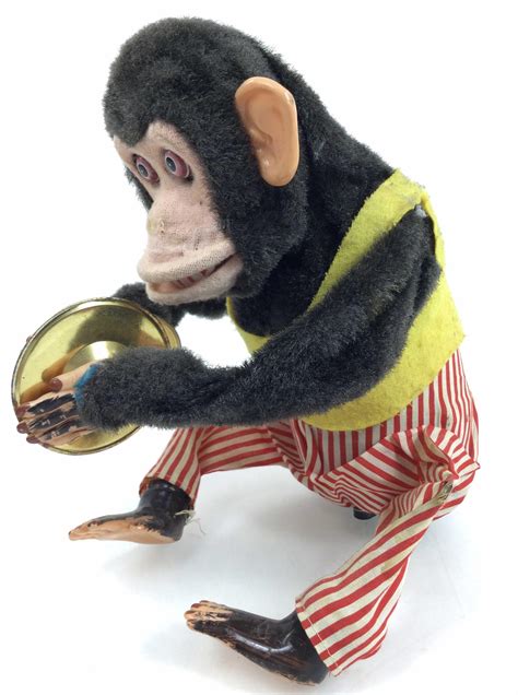 Lot - Vintage Jolly Chimp Monkey w/ Clapping Cymbals