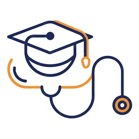 Meded logo design combining a stethoscope and graduation hat for ...