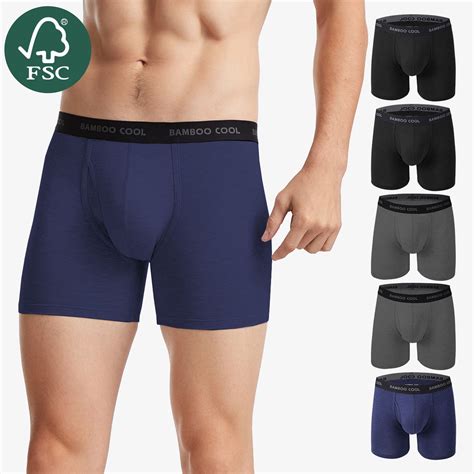 BAMBOO COOL Men's Boxer Briefs,Bamboo Underwear for Men,Breathable ...