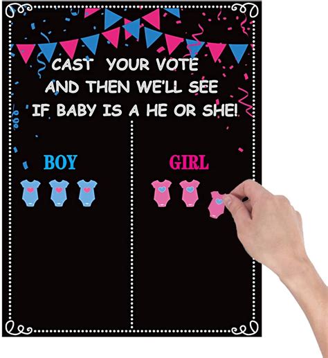 Gender Reveal Decorations Board, Happiwiz Baby Gender Reveal Poster ...